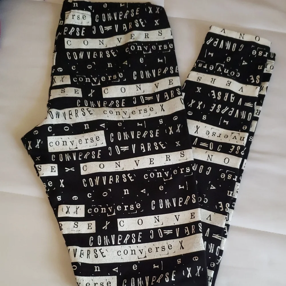 Converse Graphic Black and White Leggings